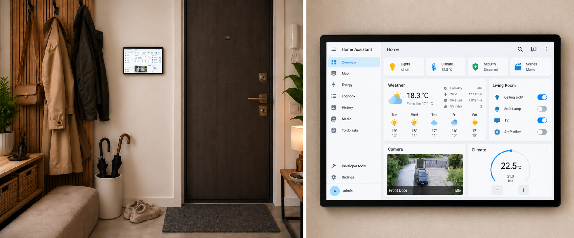 home assistant panel ready to use