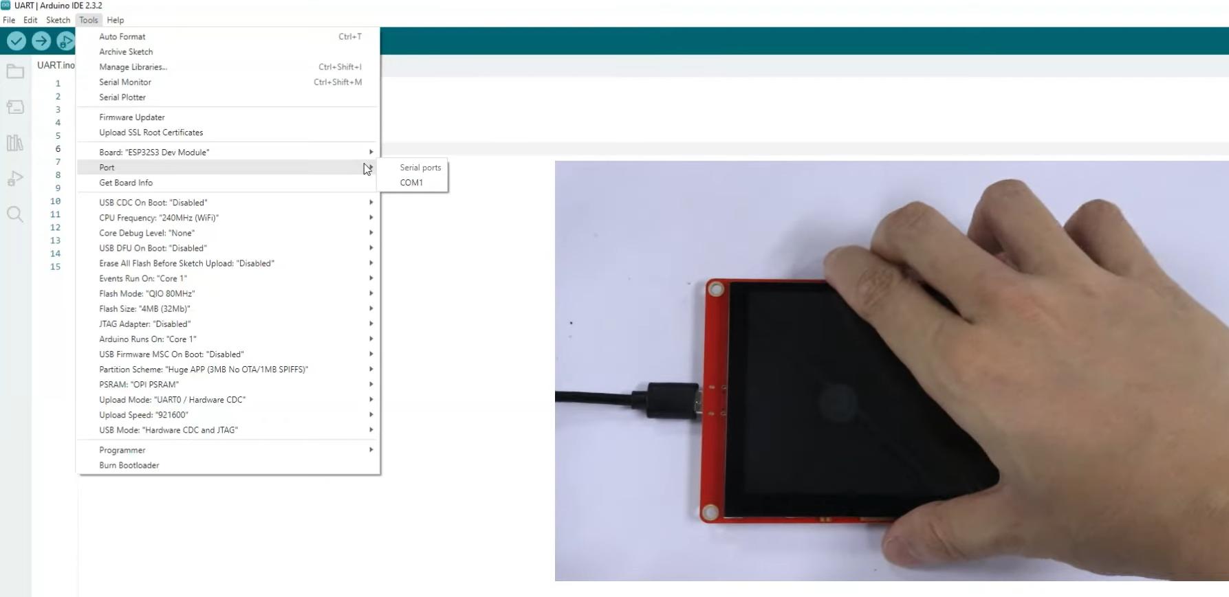 connect esp32 display