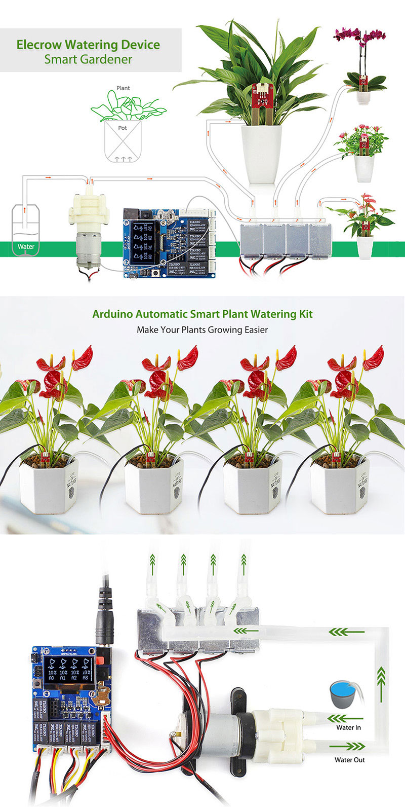 Arduino Automatic Smart Plant Watering Kit Direct Voltage