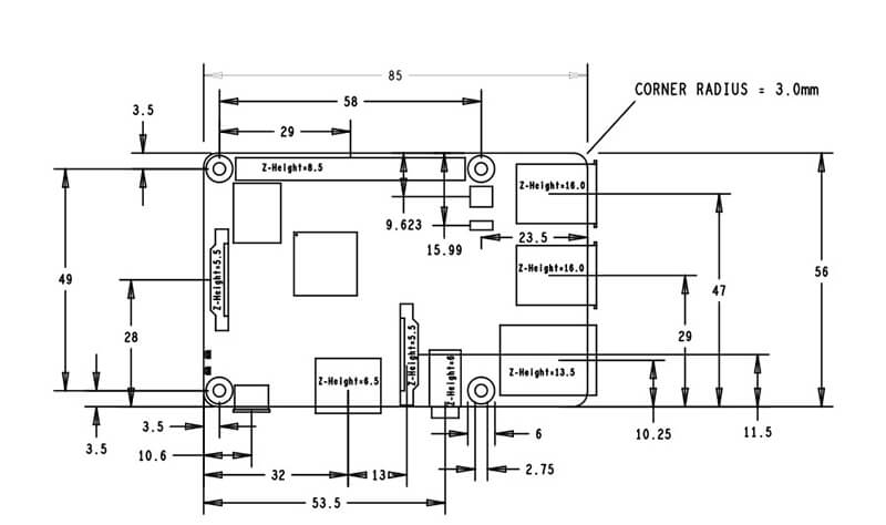 Raspberry Pi 3B+ diagram