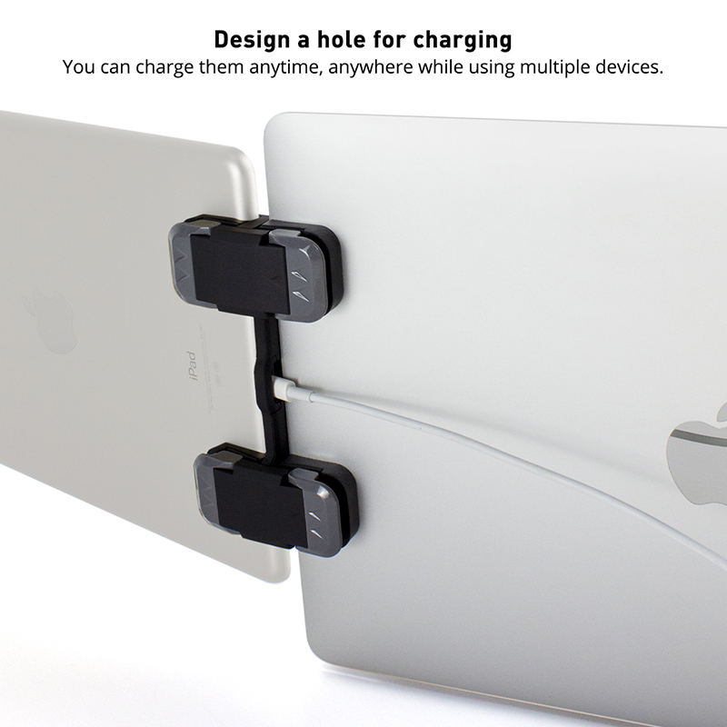 Laptop instant mount clip designs a hole for charging
