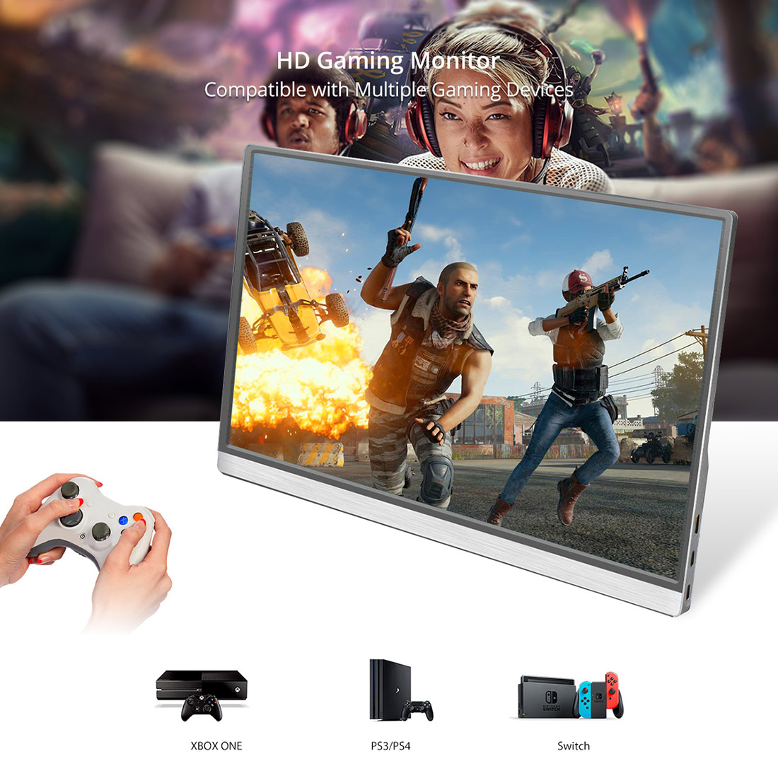 15.6 inch gaming monitor compatible with multiple gaming devices