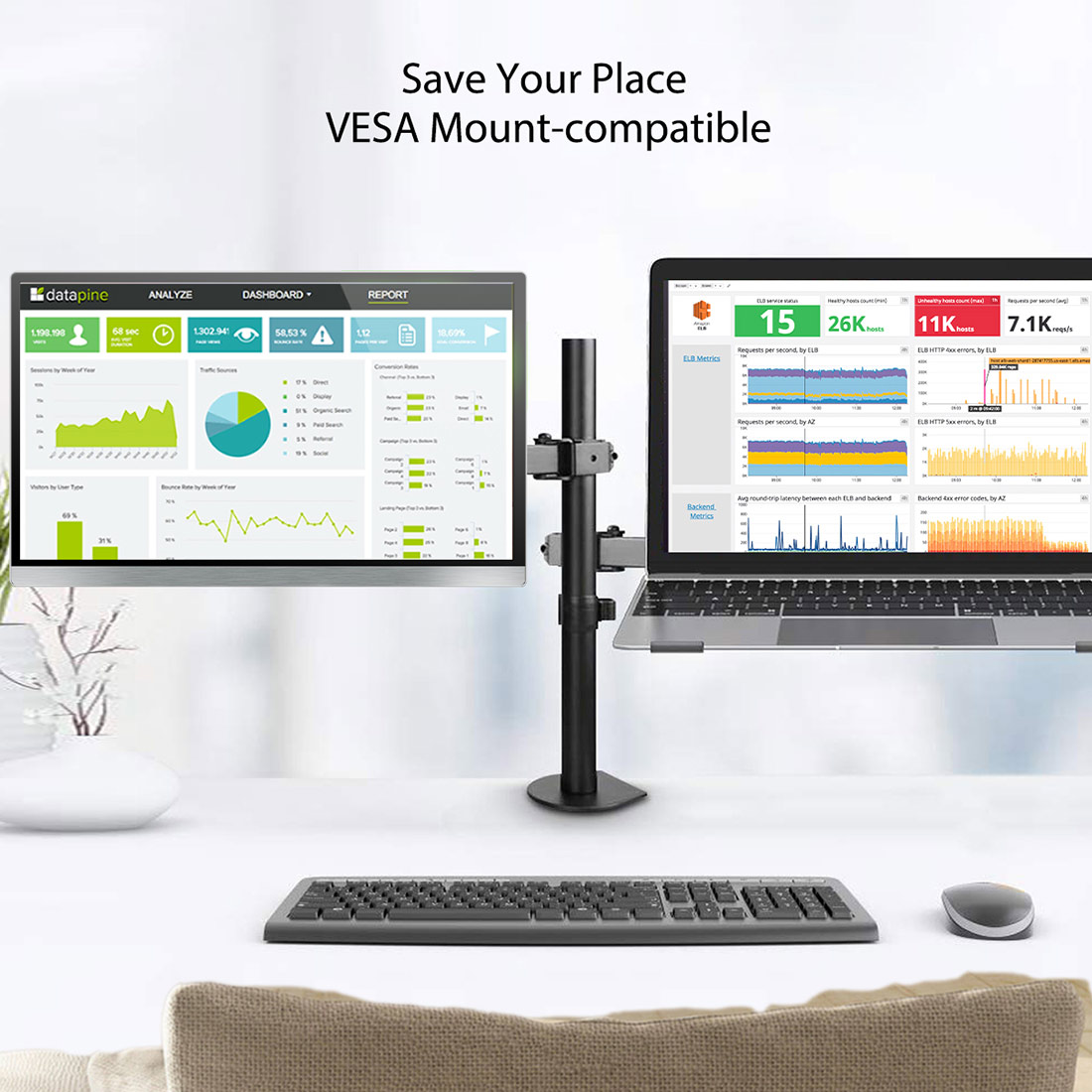 15.6 inch portable monitor support VESA