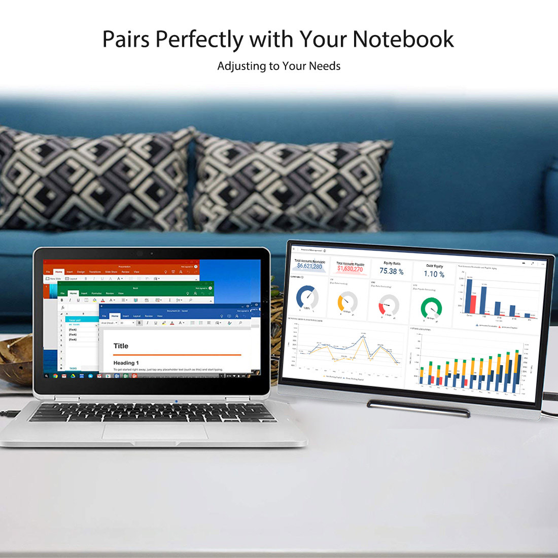 15.6 inch portable display pairs perfectly with your notebook