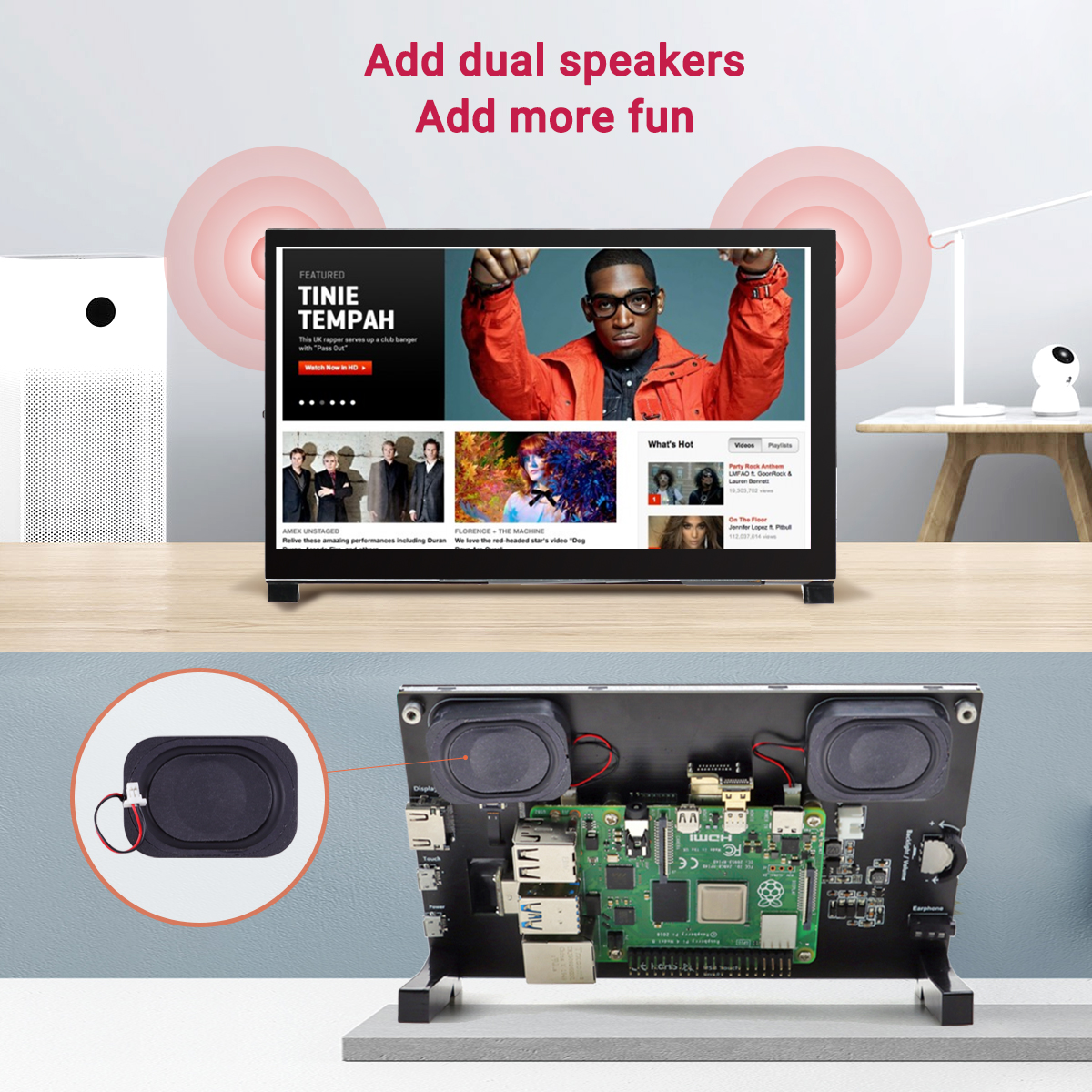7 inch IPS monitor with dual speakers