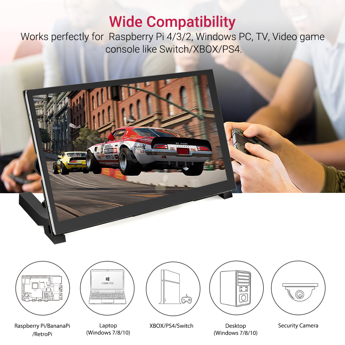 7 inch touchscreen monitor with wide compatibility