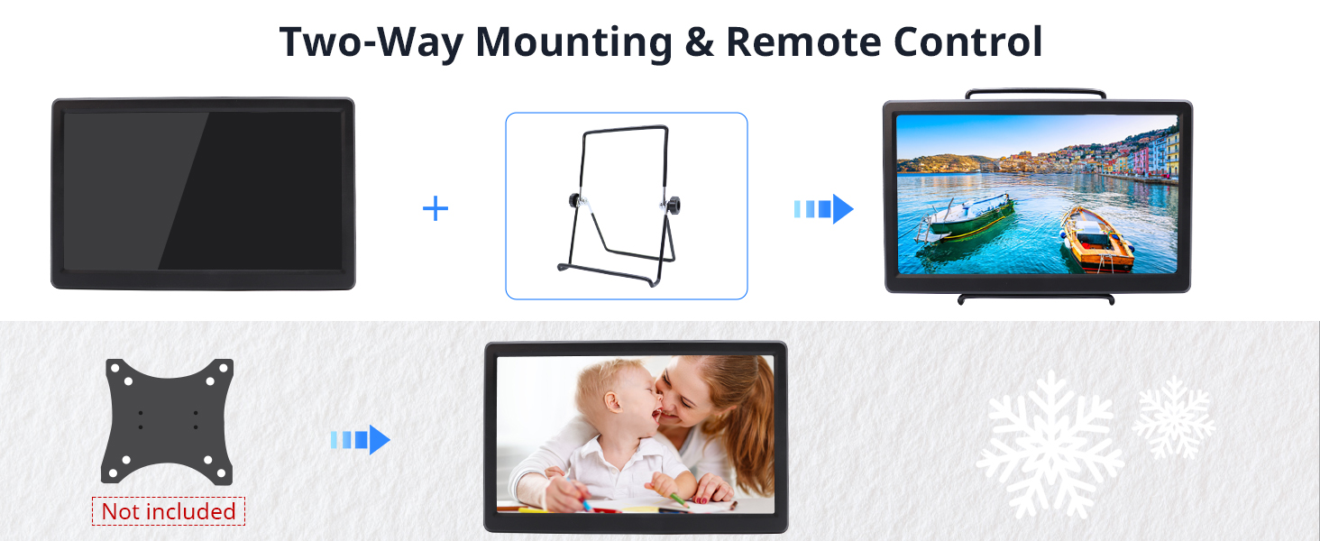 Two way mounting methos of 10.1inch touchscreen monitor