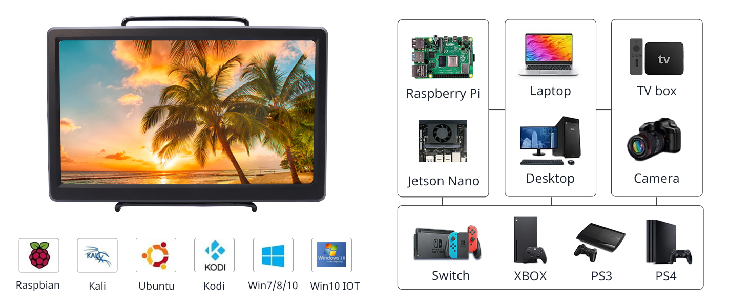 10.1 inch IPS monitor can connect with Raspberry Pi