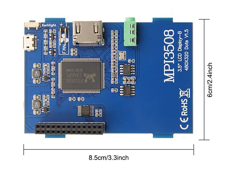 3.5 inch display dimension size