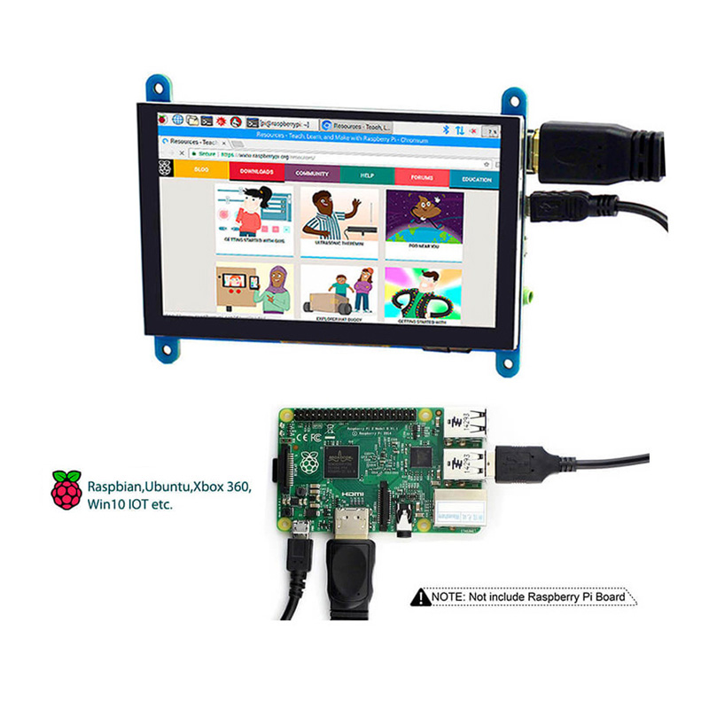 5 inch display connects with Raspberry Pi