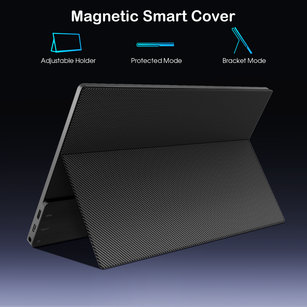 13.3inch portable monitor with smart magnetic cover