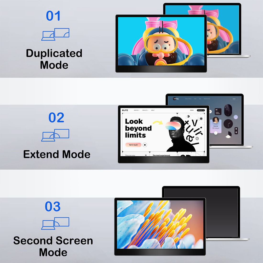 multiple modes of touchscreen monitor