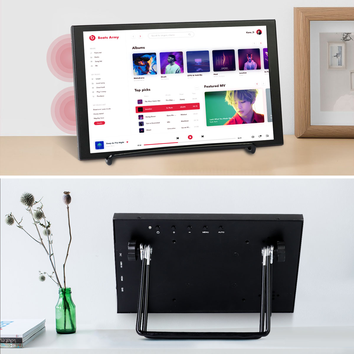 8 inch capacitive touchscreen monitor