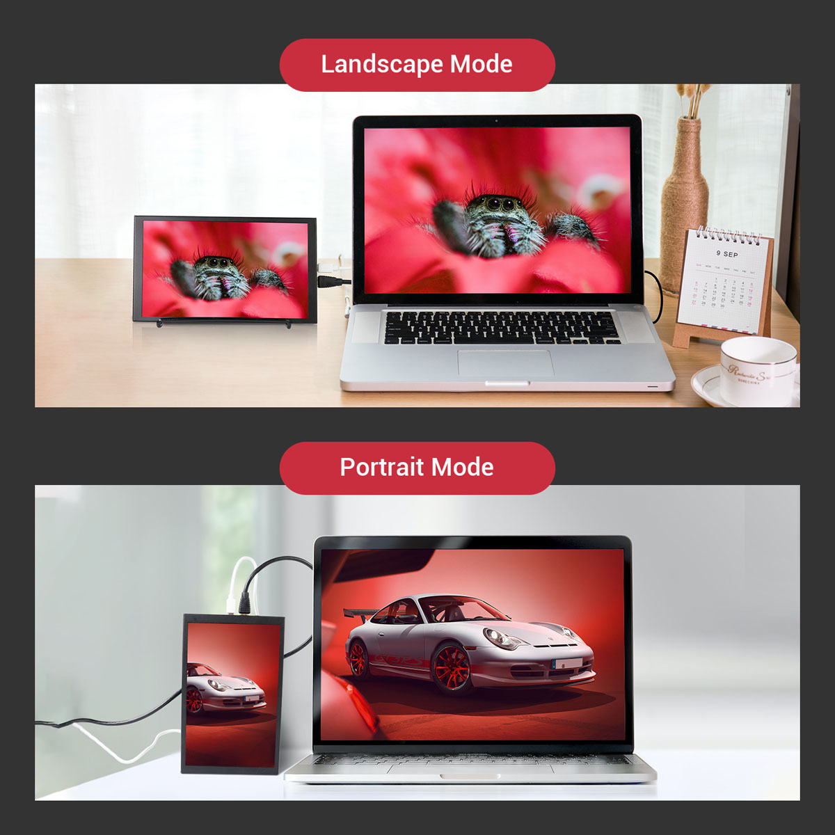 this display supports landscape and portrait mode