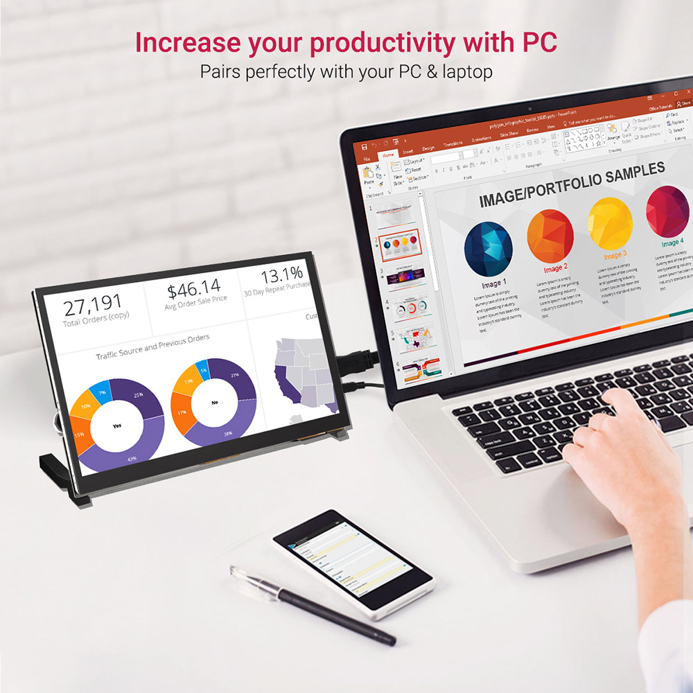 10.1 inch IPS monitor can increase your productivity