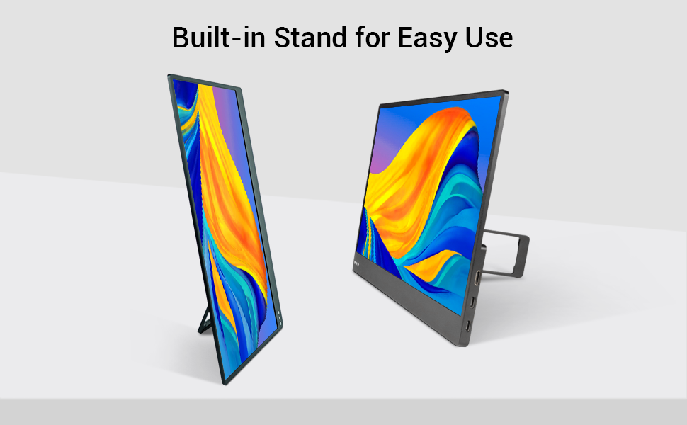 13.3" 4k portable monitor with built-in stand