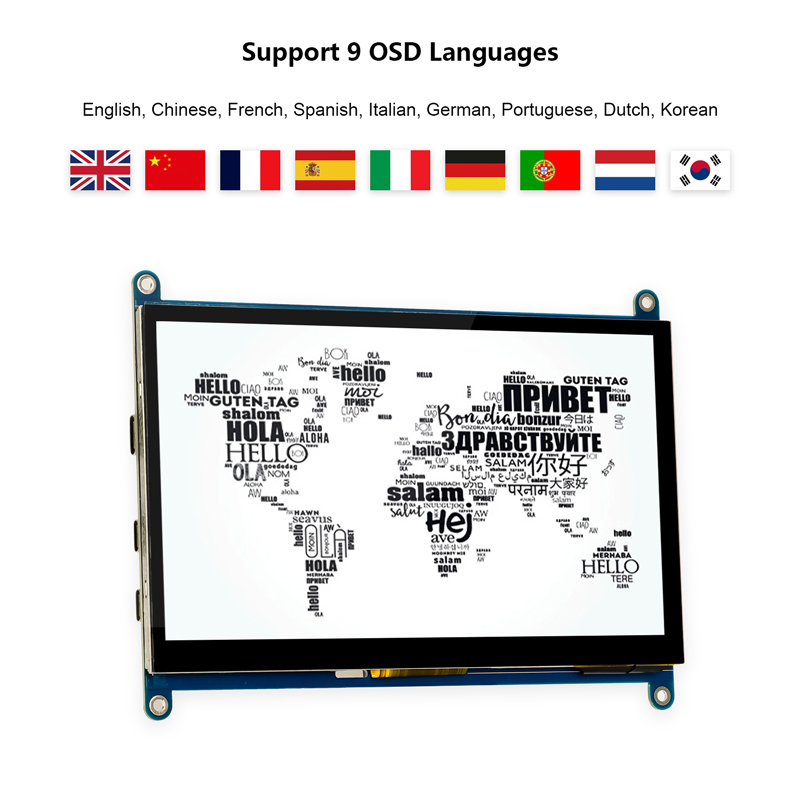 7 inch small display support 9 OSD languages