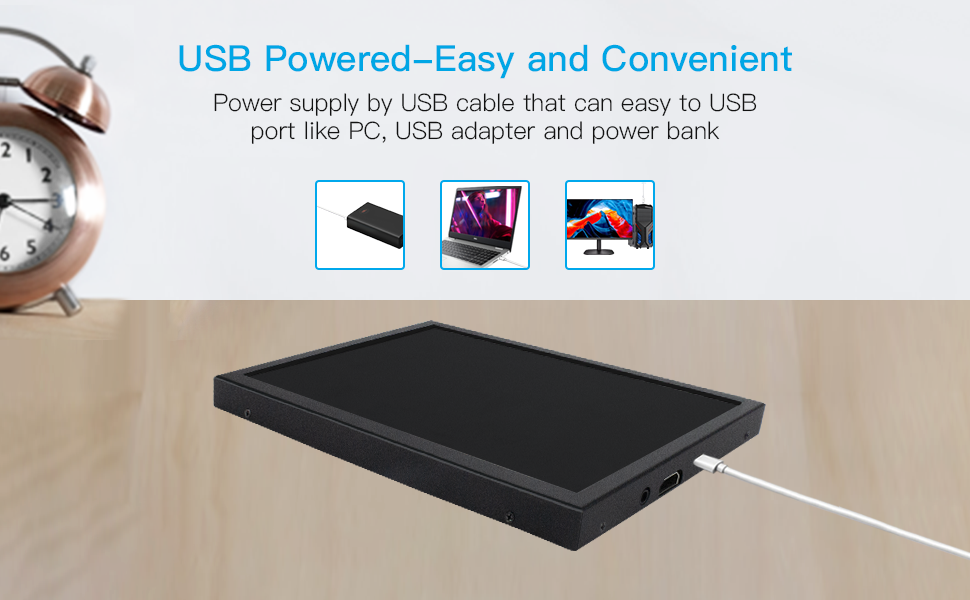 8 inch small monitor support USB Power