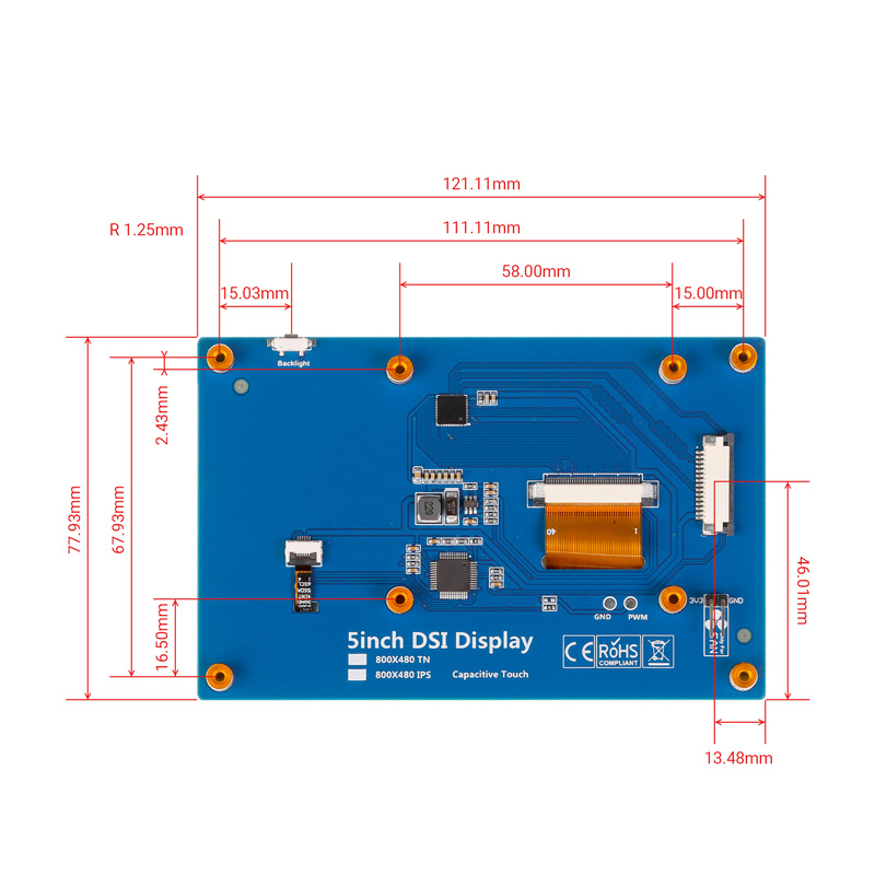 5 inch monitor dimension size