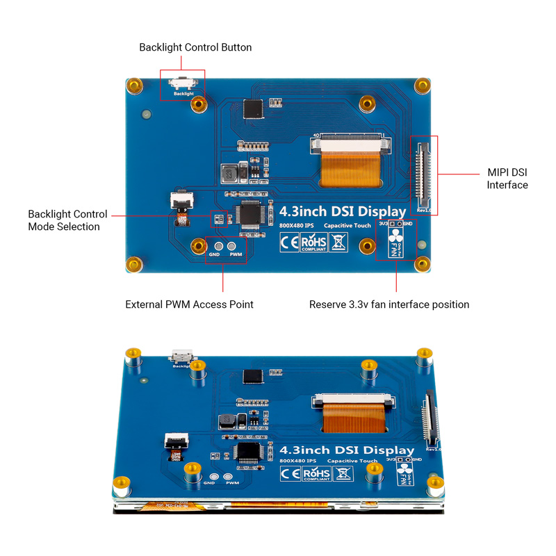 4.3 inch small display interface overview