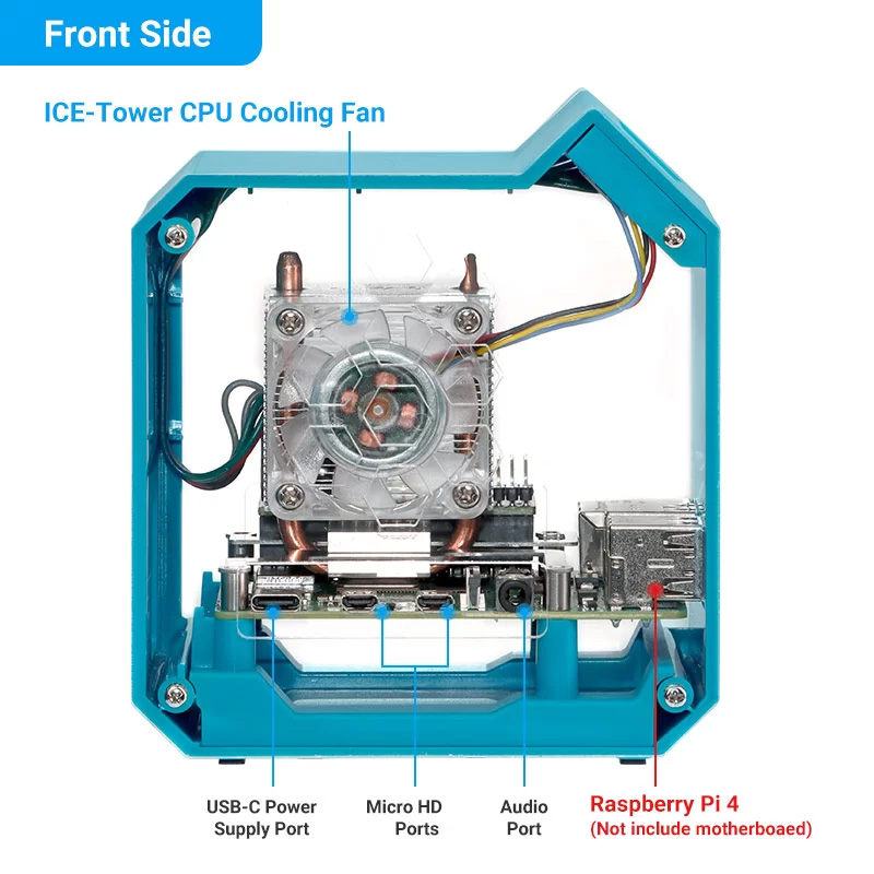 ICE-Tower cooling case front side