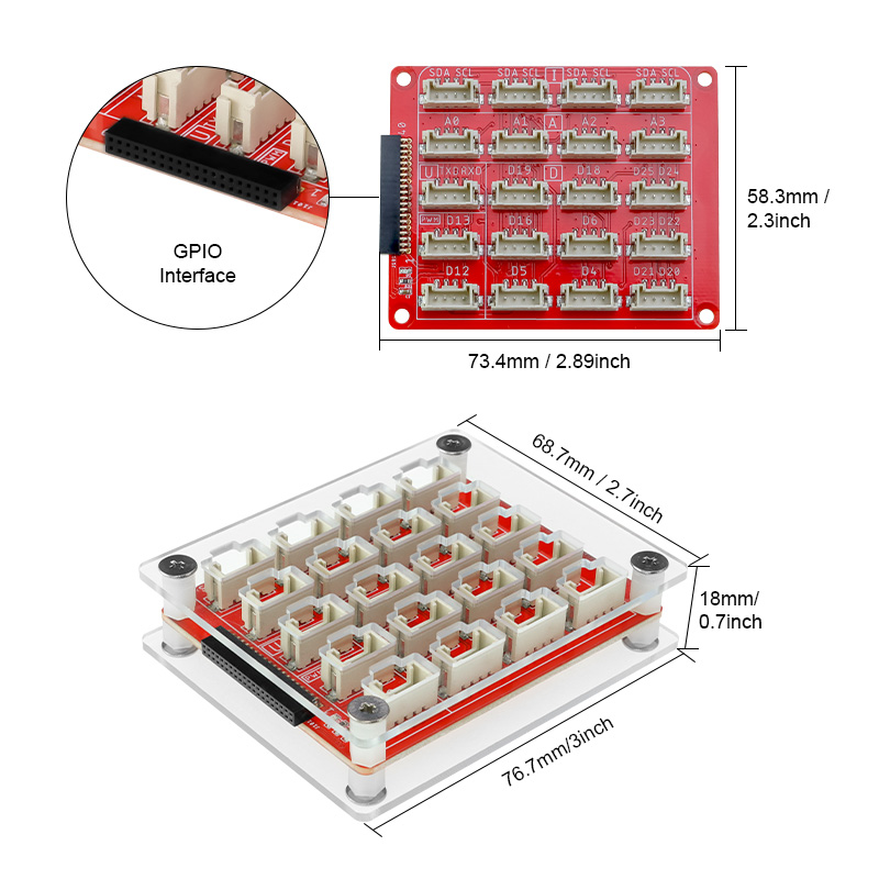 dimension of Crowpi L base shield