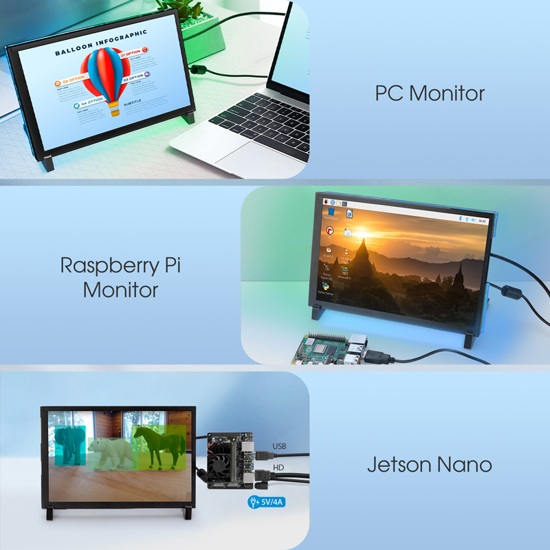 multiple applications with 10.1 inch display