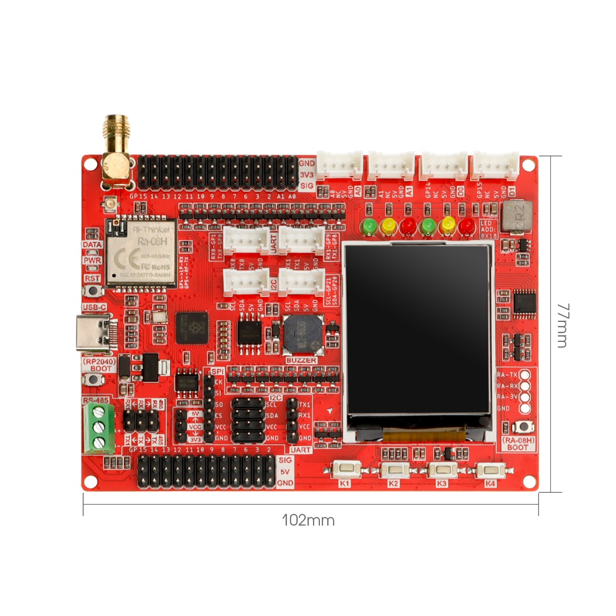 lorawan ra08h module size