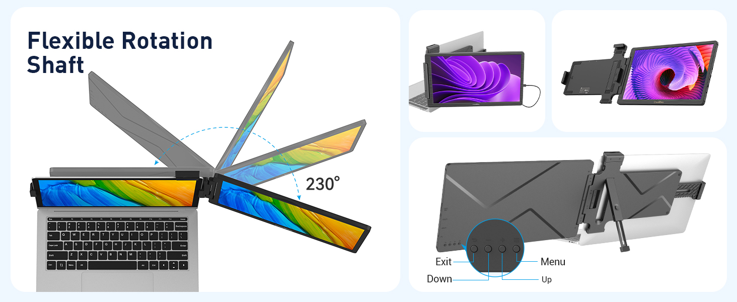 screen extender with flexible Rotation Shaft