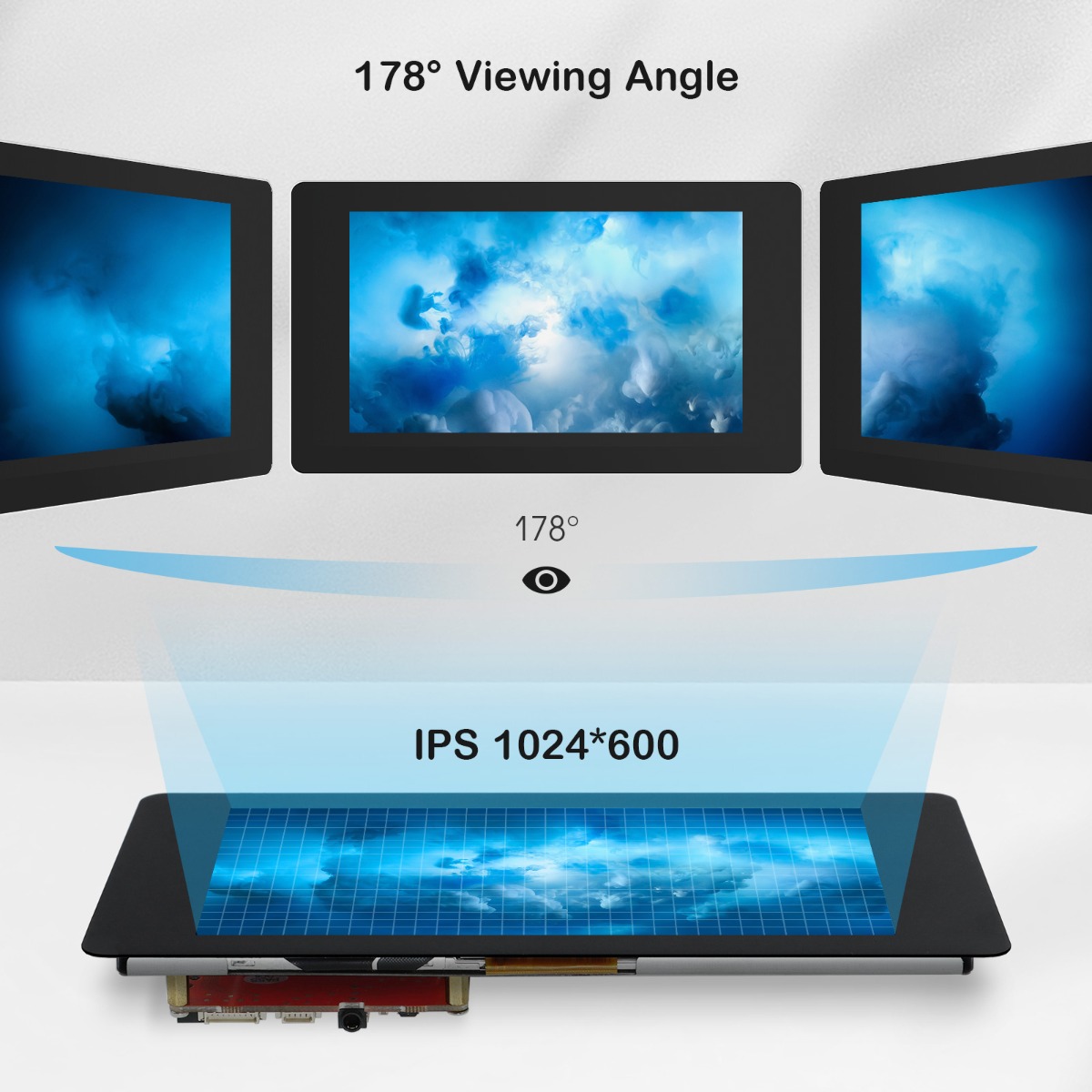 7 inch SBC touchscreen monitor with 178 viewing angle