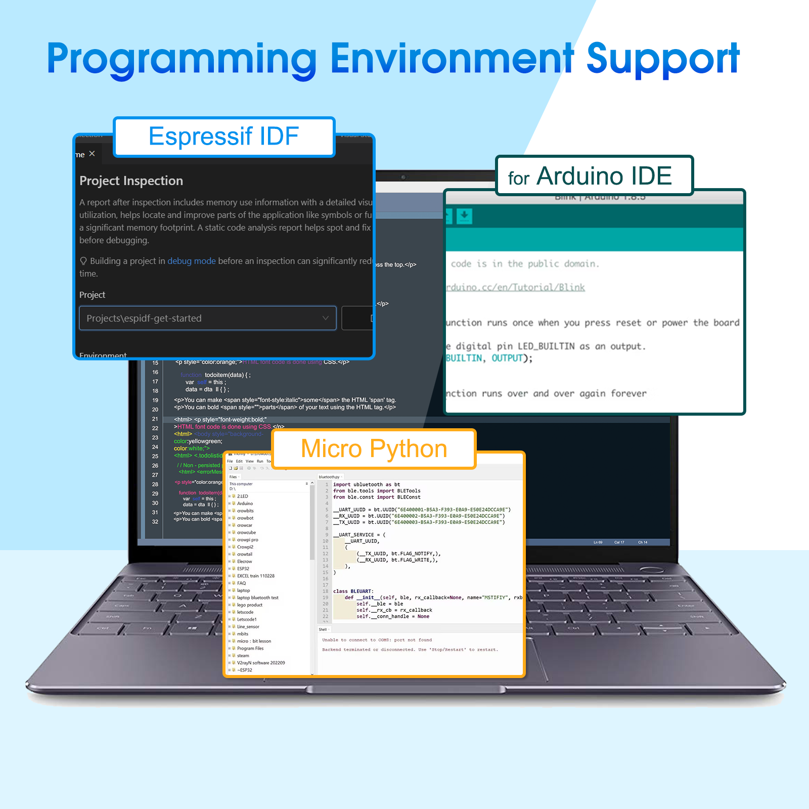 ESP32 display support multiple development enviroments