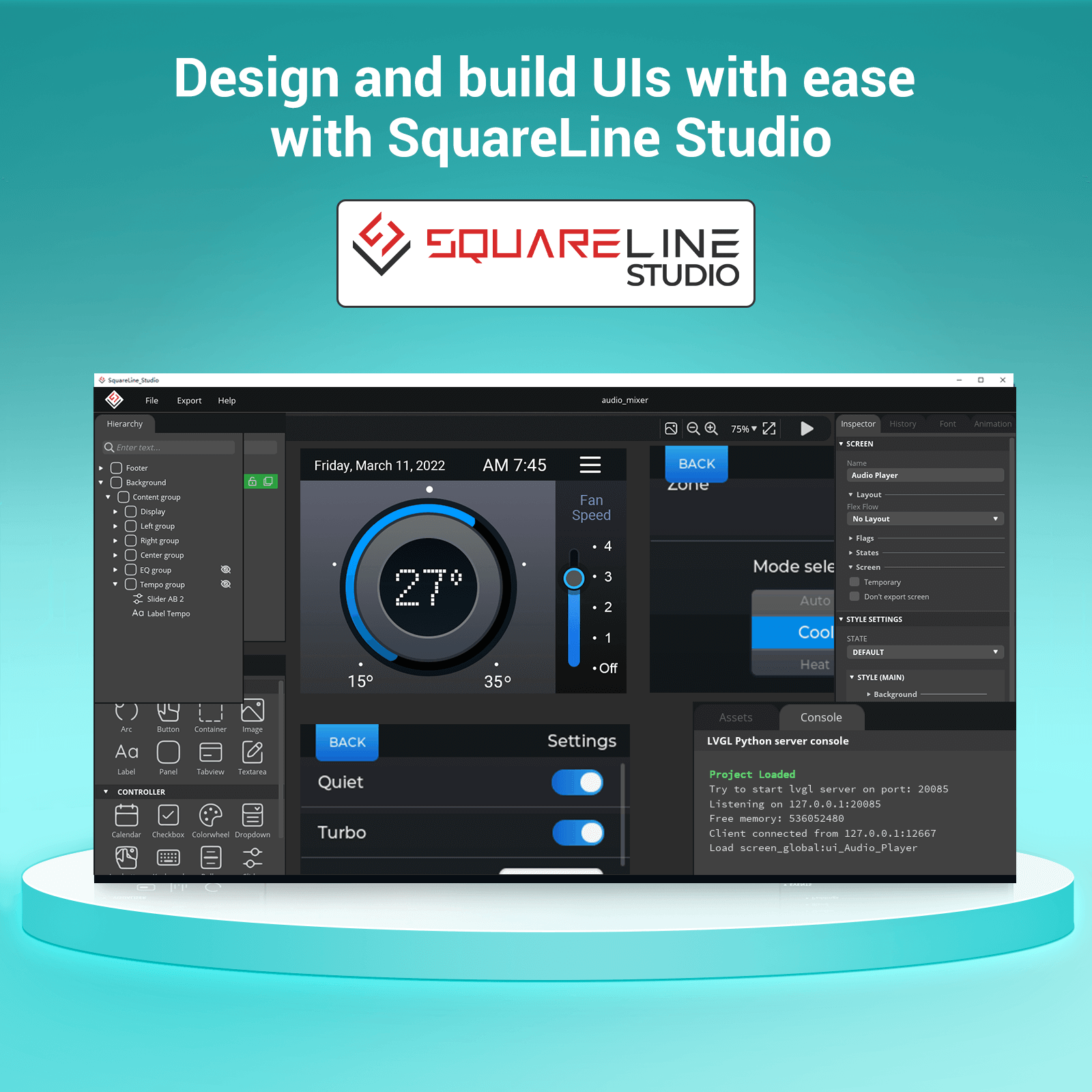 2.8 inch tft touch screen support squareline