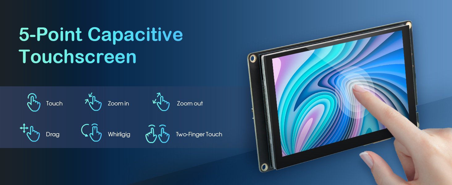 5 inch display support 5 point capacitive touch