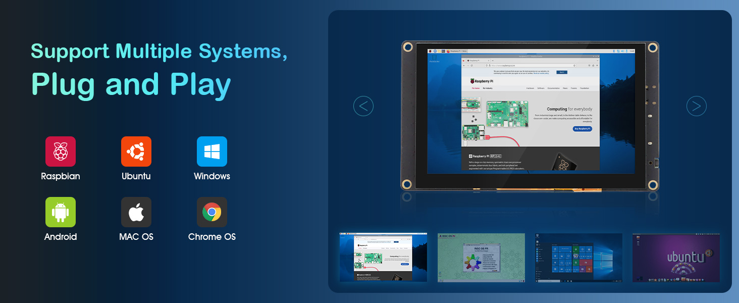 5 inch monitor support multiple systems