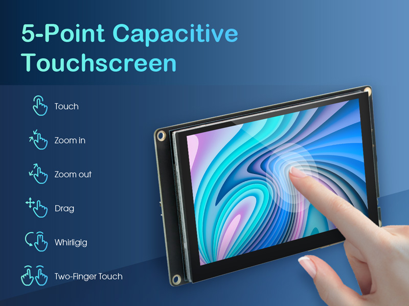 5 inch display support 5 point capacitive touch
