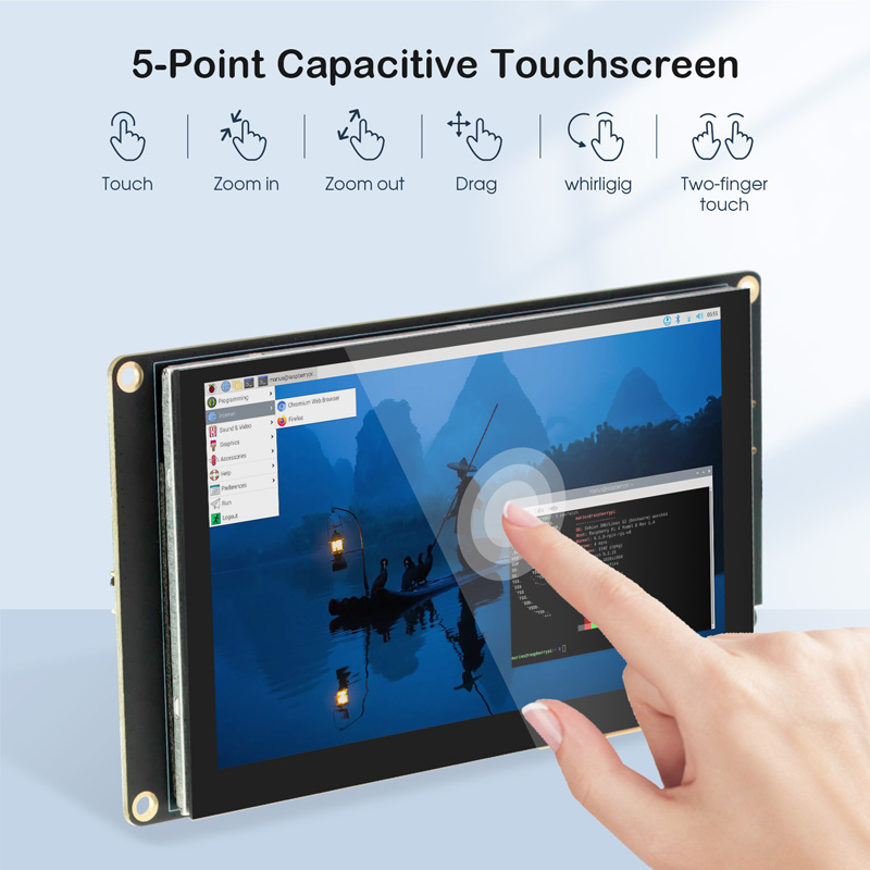 5 inch display support 5 point capacitive touch