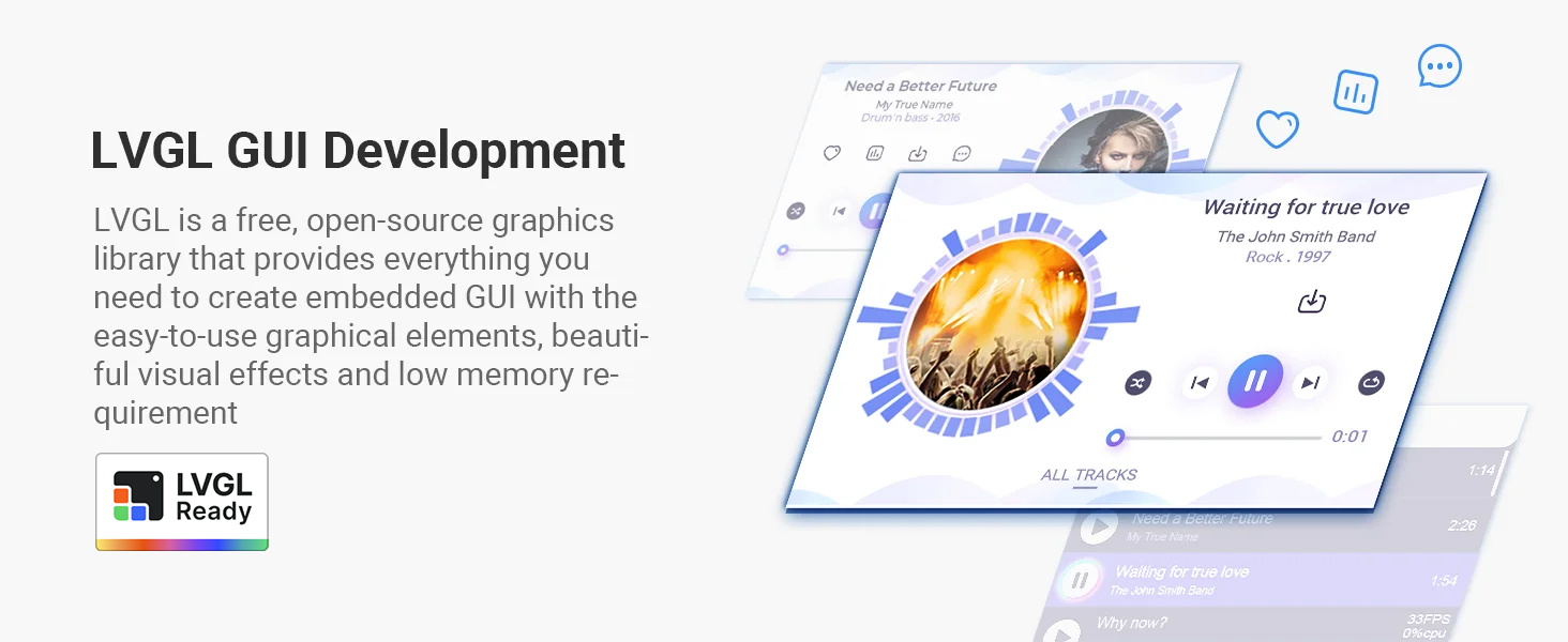7 inch rgb display support LVGL