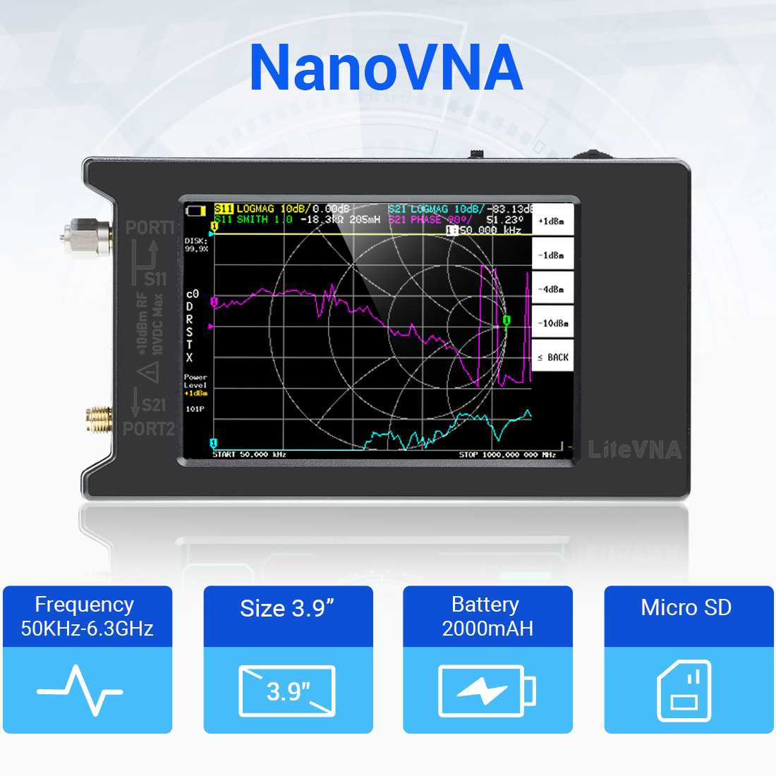 features of NanoVNA vector network analyzer