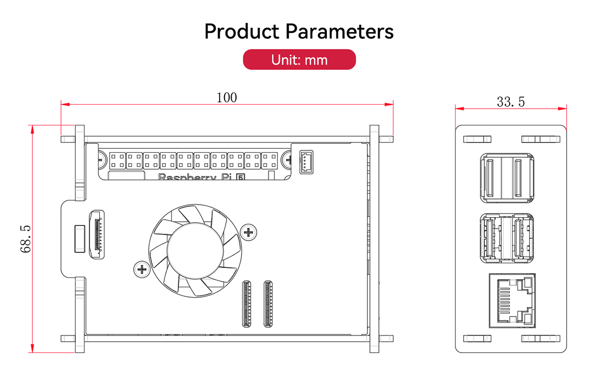 Raspberry Pi 5 Case Parameters