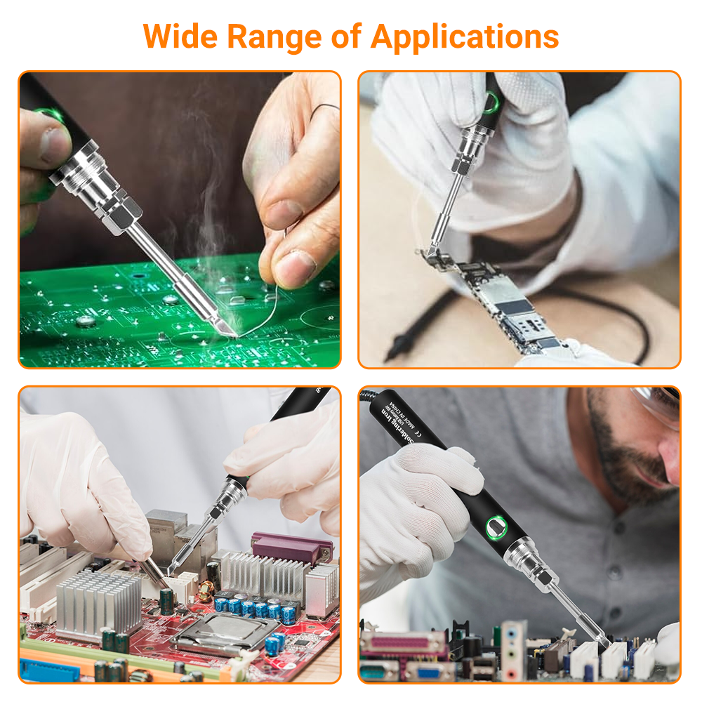 wide range of application of cordless soldering iron kit