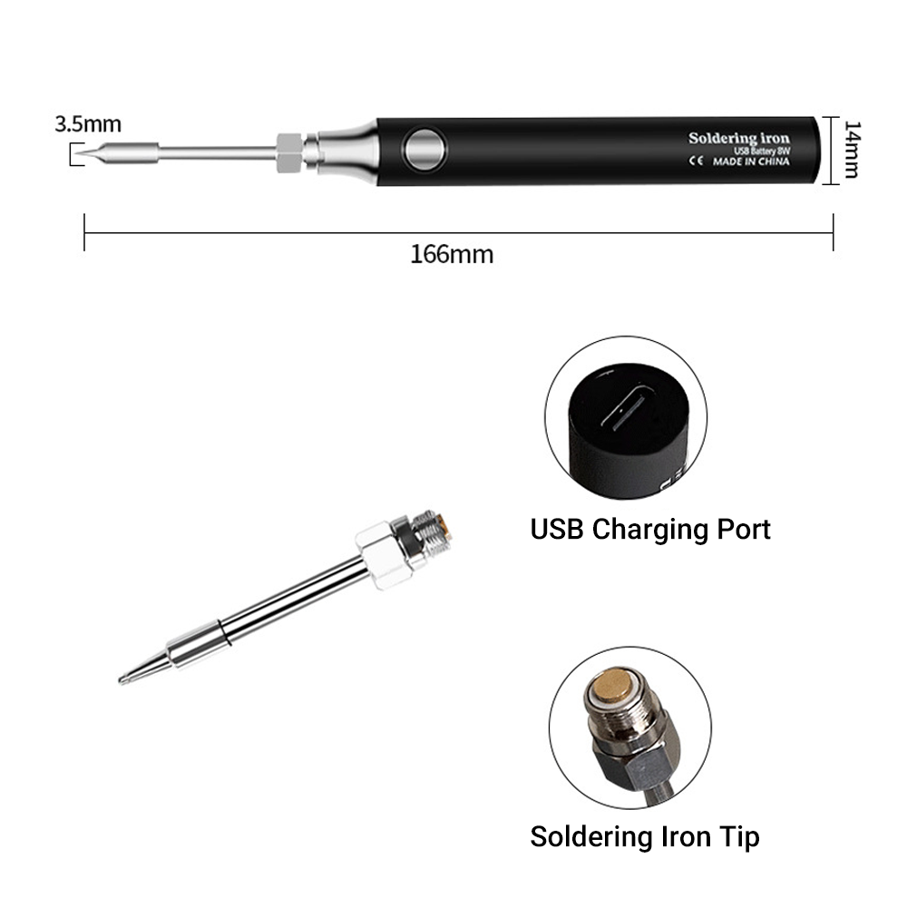 size of cordless soldering iron kit