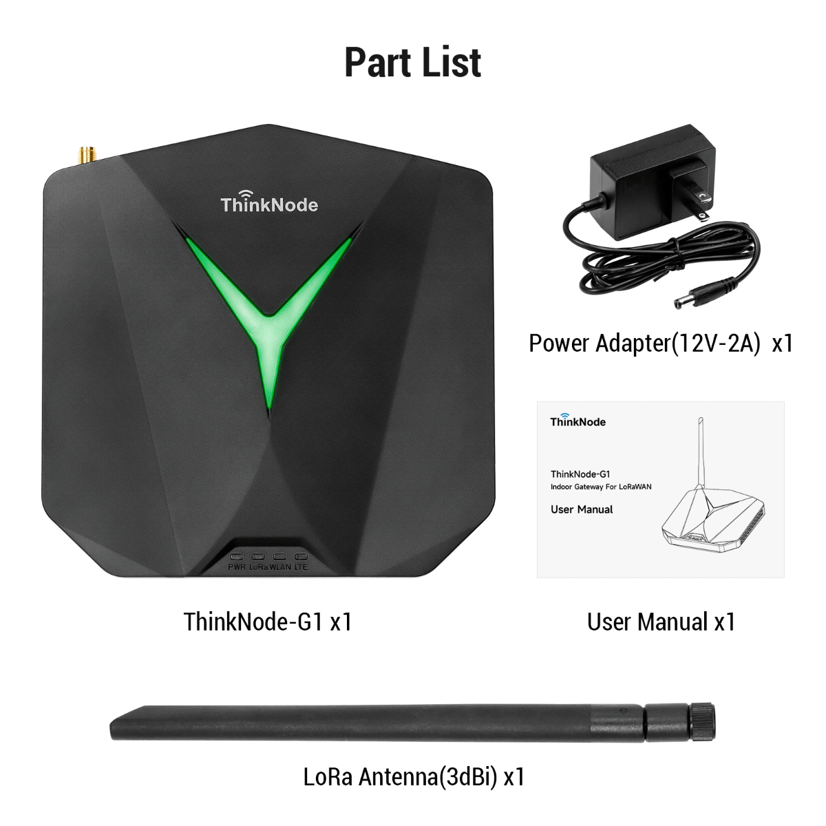 Thinknide G1 LoraWAN Gateway packing list