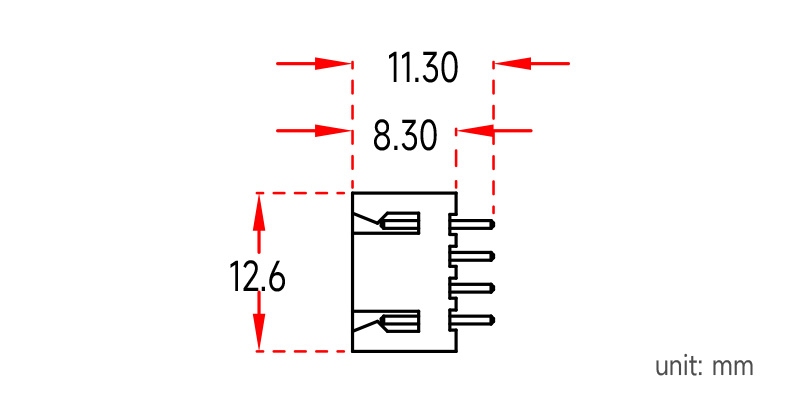 size of 4pin crowtail connector
