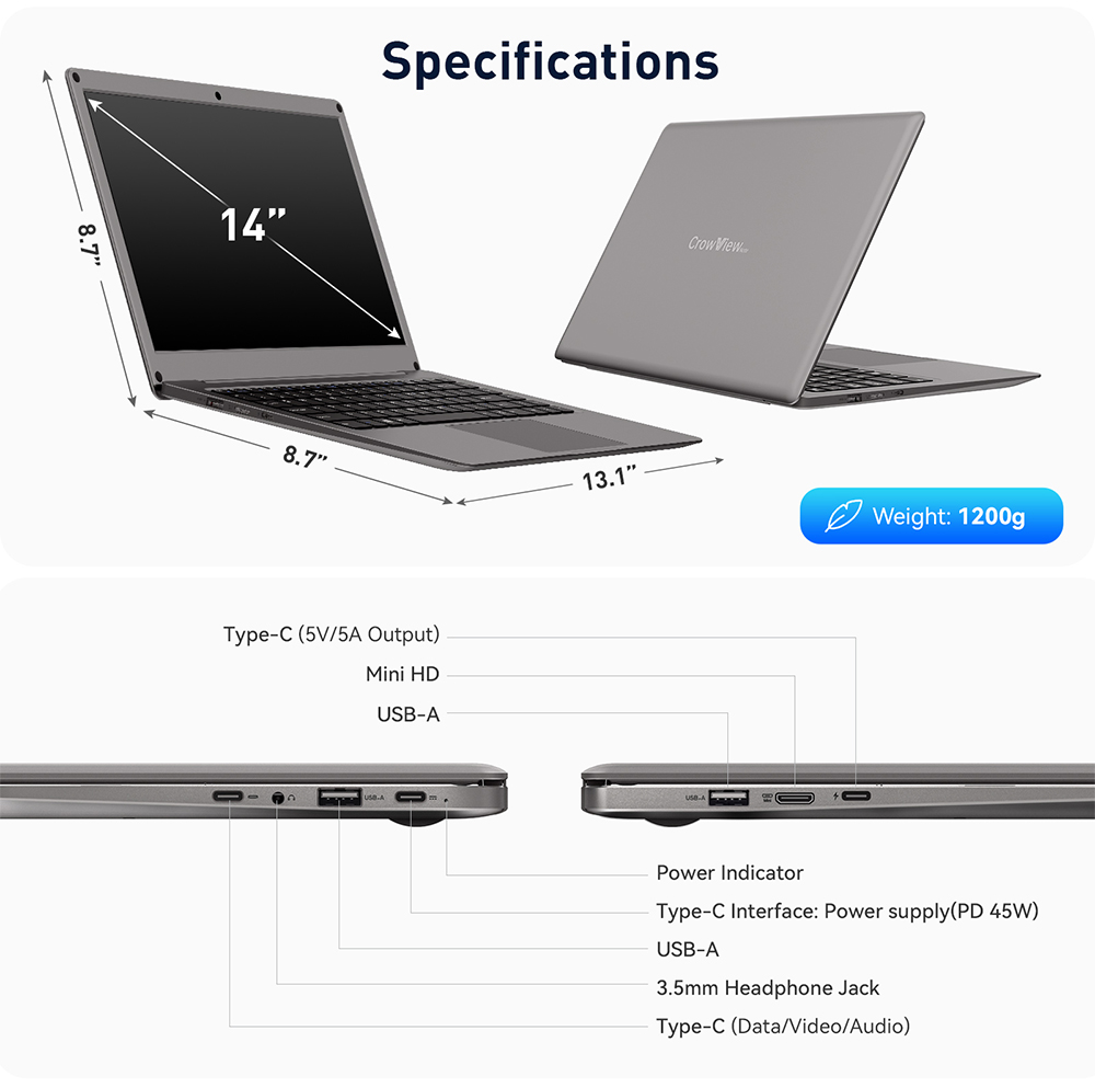 Interface Details of Crowview Note-All in one portable monitor