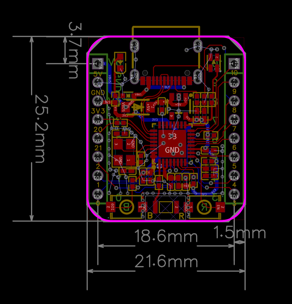 block diagram of ESP32 C3 mini development board