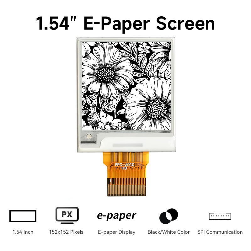 feature of 1.54 inch e paper screen
