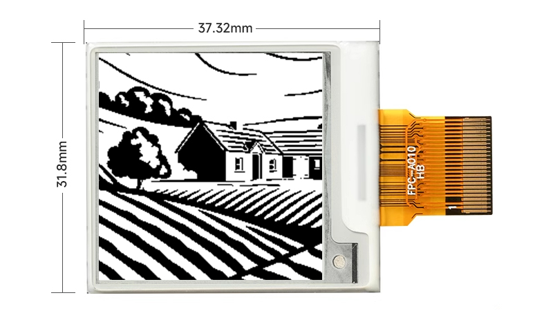 size of 1.54 inch e paper screen