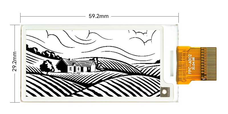 size of 2.13 inch E Paper screen