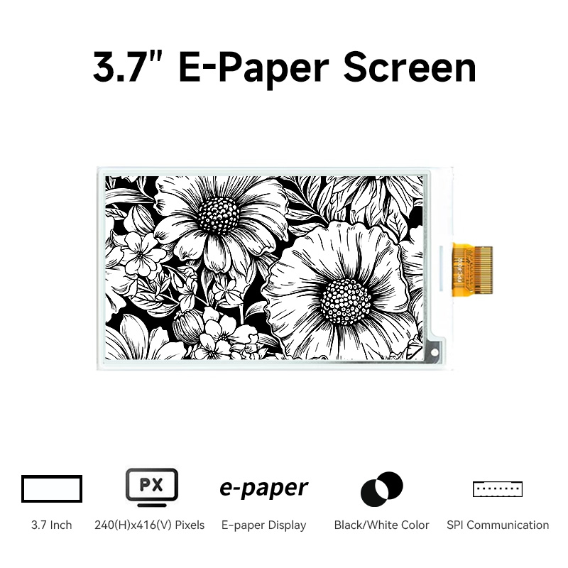 3.7 inch E-paper screen feature