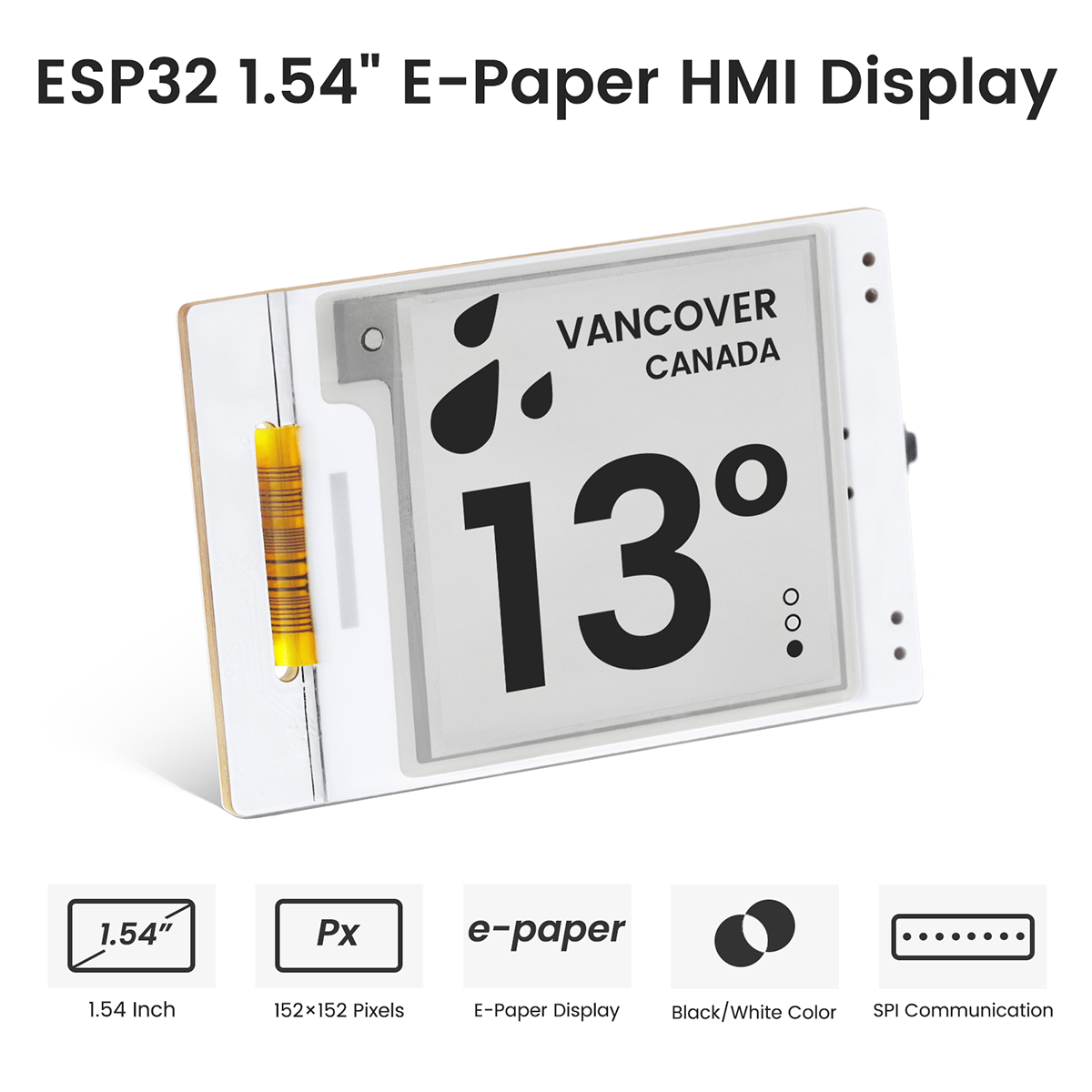 1.54 inch E-Paper HMI display feature